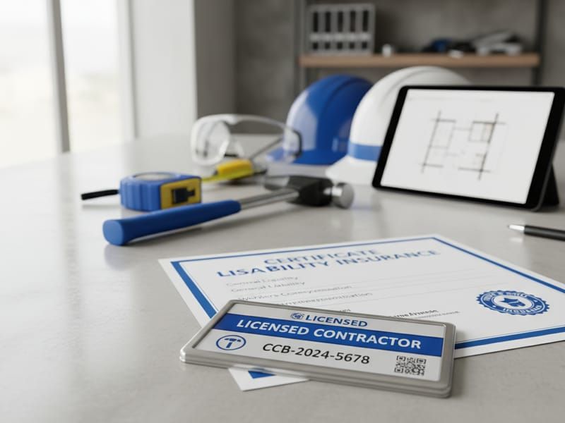 Licensed and insured contractor badge