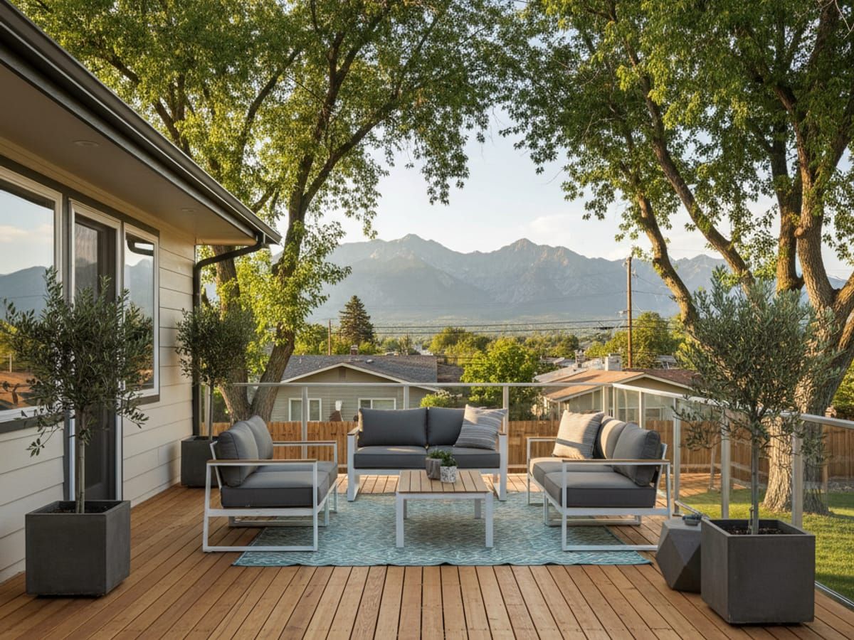 Beautiful deck in central Murray neighborhood with mountain views