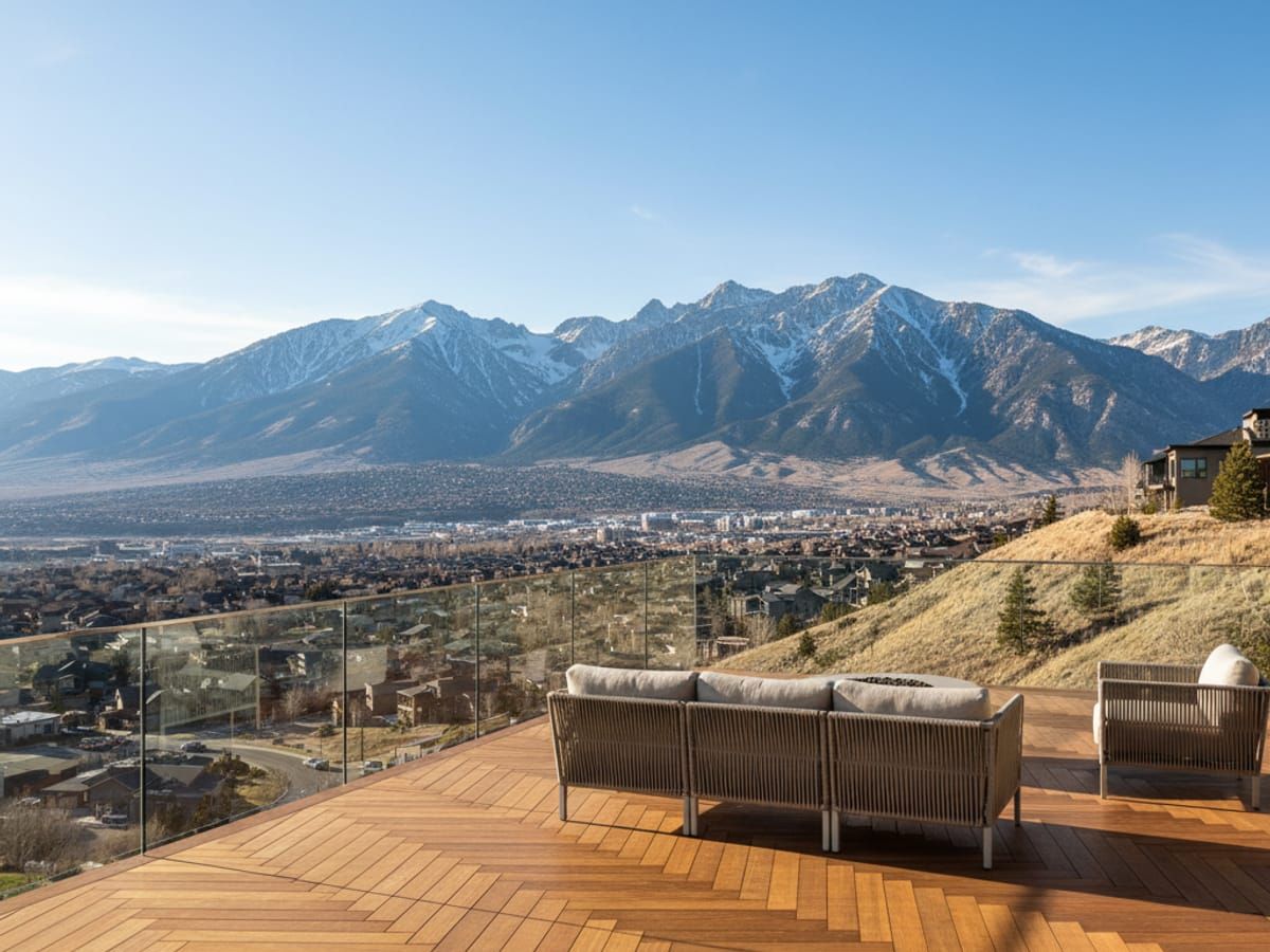 Beautiful deck in Sandy neighborhood with Wasatch mountain views