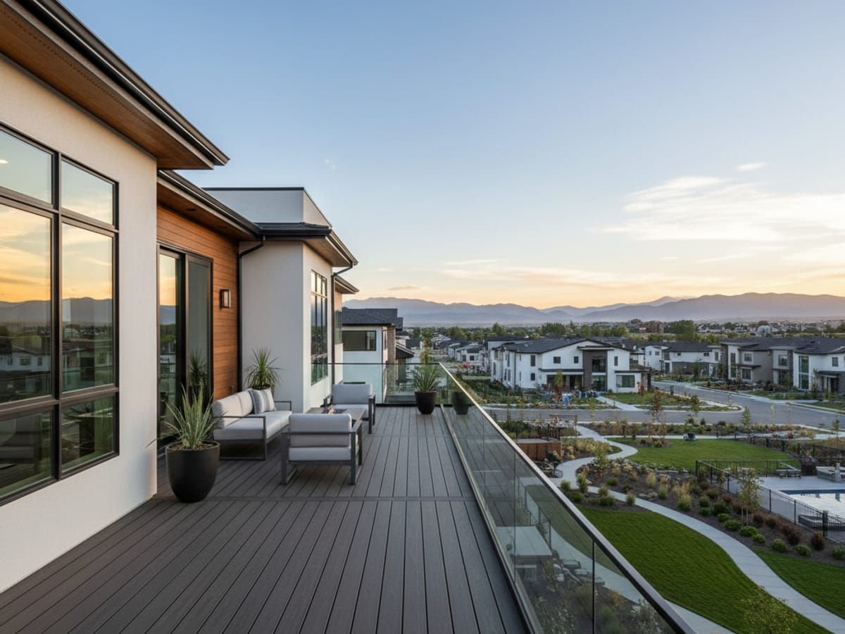 Beautiful South Jordan deck in modern neighborhood